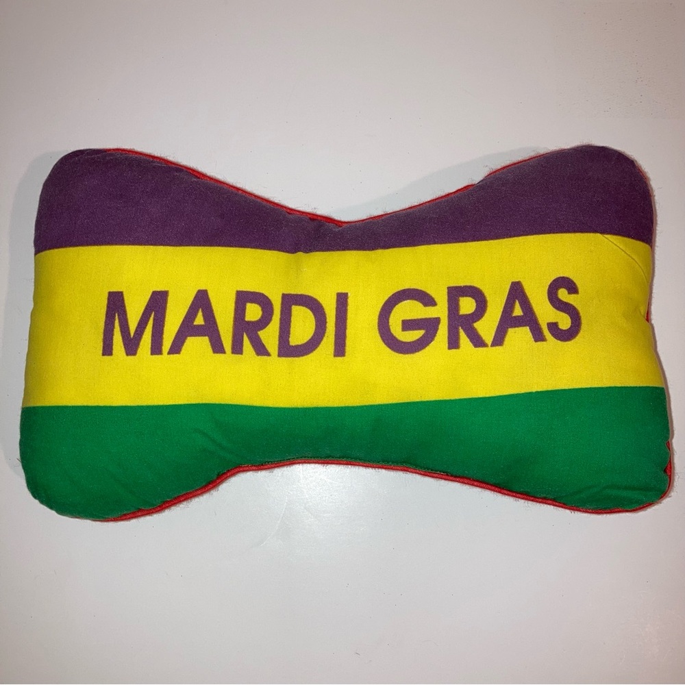 RARE Mardi Gras Pillow New Orleans Limited Edition Purple Green Gold Home Decor